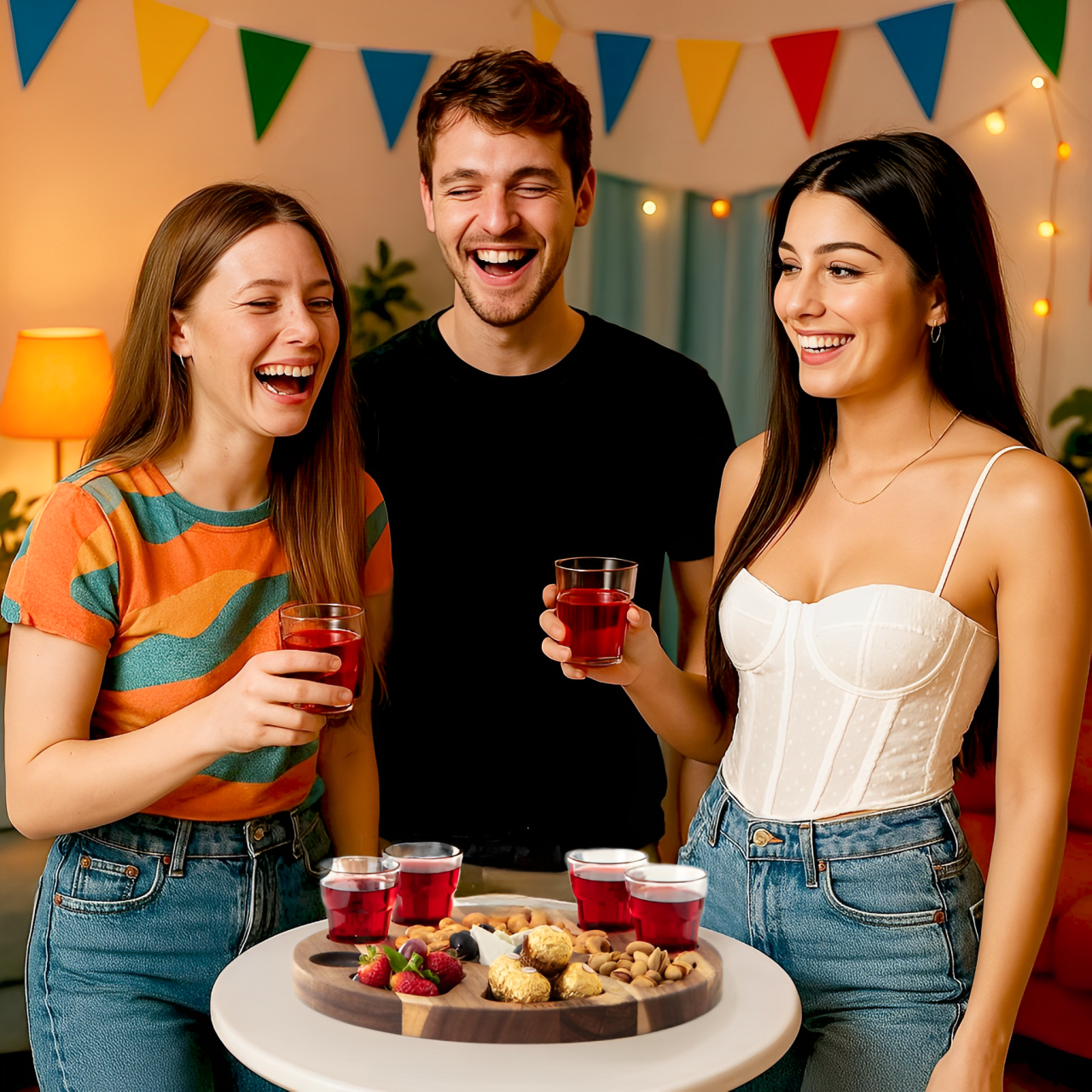 ARTIMUN Tequila Shot Glasses Wooden Tray for Gift and Decorations, Elegant Serving Tray for Parties and Celebrations, Shot Glasses Set, Charcuterie Boards, with Six Drinking Glasses, Bar Accessories